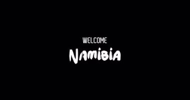 Hoşgeldiniz Namibya Ülke Adı Cesur Metin Tipografi Grunge Geçiş Efekti Siyah Arkaplan