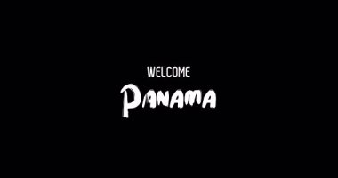 Hoşgeldiniz Panama Ülke Adı Cesur Metin Tipografi Grunge Geçiş Efekti Siyah Arkaplan