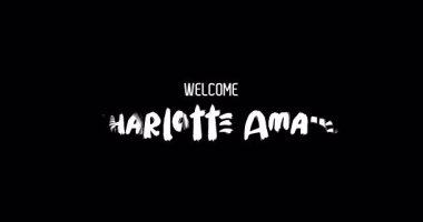 Hoş Geldiniz Charlotte Amalie Capital Şehir Adı Cesur Metin Tipografi Grunge Geçiş Efekti Siyah Arkaplan