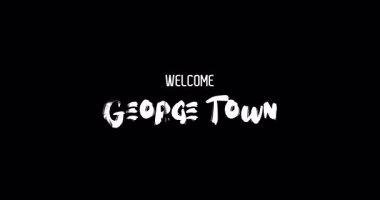 George Town Capital City Name in Kalın Metin Tipografi Animasyon Efekti Grunge Geçişi Siyah Arkaplan