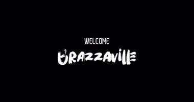 Brazzaville Capital City Name in Kalın Metin Tipografi Animasyon Efekti: Grunge Geçişi Siyah Arkaplan