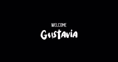 Hoşgeldiniz Gustavia Capital City Name in Kalın Metin Tipografi Animasyon Efekti Grunge Geçişi Siyah Arkaplan