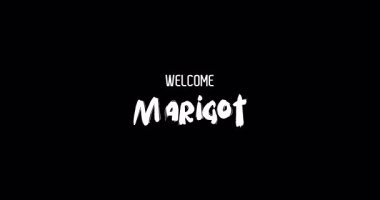 Hoş geldiniz Marigot Capital City Name in Kalın Metin Tipografi Animasyon Efekti Grunge Geçişi Siyah Arkaplan