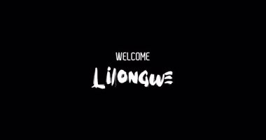 Hoşgeldiniz Lilongwe Capital City Name in Kalın Metin Tipografi Animasyon Efekti Grunge Geçişi Siyah Arkaplan