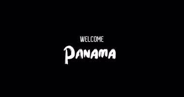 Hoş Geldiniz Panama Şehri Başkent Adı Cesur Metin Animasyon Efekti Grunge Geçişi Siyah Arkaplan