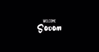 Sodom Capital City Name in Kalın Metin Tipografi Animasyon Grunge Geçiş Efekti Siyah Arkaplan