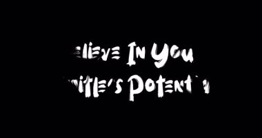 Sınırsız Potansiyel Metin Tipografinize inanın Grunge Geçiş Animasyon Efekti Siyah Arkaplan Efekti