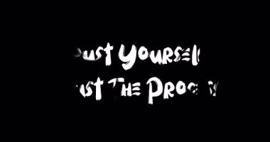  Kendine Güven, Sürece Güven Metin Tipografiye güven Grunge Geçiş Animasyon Efekti Siyah Arkaplan