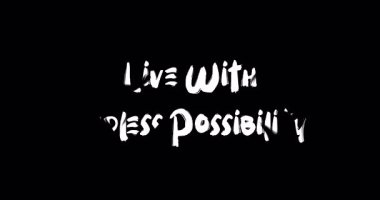 Sonsuz Olasılıkla Yaşa Metin Tipografi Grunge Geçiş Animasyon Efekti Siyah Arkaplan Efekti