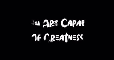 Grunge Geçiş Efekti Canlandırılmış Kalın Metin Tipografi Alıntısı Mükemmellik Yeteneğin Var