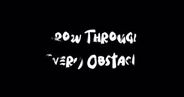 Grunge Geçiş Efekti Canlandırılmış Metin Tipografisi Her Engel Arasında Büyüyor