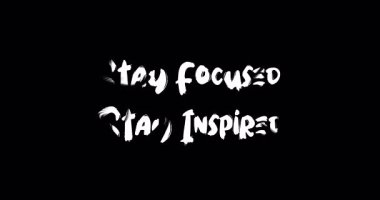 Grunge Geçiş Efekti Animasyon Metin Tipografisi Odaklan, İlham Al