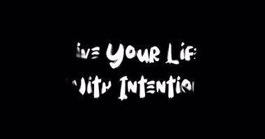 Kalın Metin Tipografisi ile Hayatınızı Yaşayın Grunge Geçiş Animasyon Efekti Siyah Arkaplan