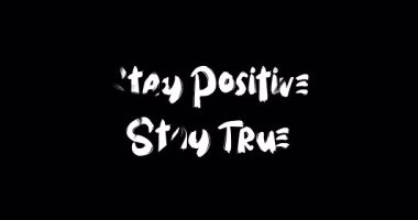 Olumlu Kalın, Gerçek Kalın Metin Tipografi Grunge Geçiş Animasyon Efekti Siyah Arkaplan