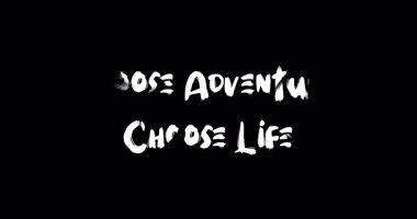 Macerayı Seç, Hayatı Seç Metin Tipografi Grunge Geçiş Animasyon Efekti Siyah Arkaplan