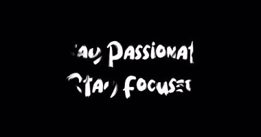 Grunge Geçiş Efekti Animasyon Metin Tipografi Alıntısı Tutkulu Kalın Odaklan