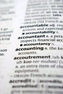 Yazdırılmış Kelimenin İngilizce Tanımlama Sözlüğü - Hesap Kapatma Resmi