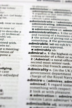 Yazılı Kelimenin İngilizce Tanımlama Sözlüğü Sayfası - Amiral Kapat