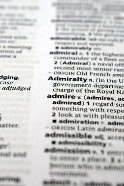 Yazılı Kelimenin İngilizce Tanımlama Sözlüğü Sayfası - Amirallik Kapat