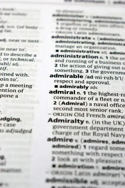 Yazılı Kelimenin İngilizce Tanımlama Sözlüğü Sayfası - Amiral Kapat