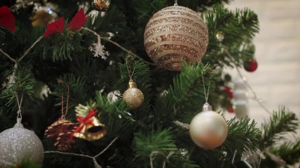 Joyeux Noël Panoramique Vertical Arbre Noël Avec Décoration Vidéo Séquences — Video