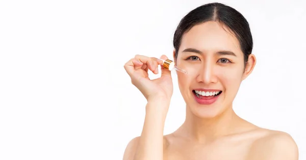 Beauty Und Wellness Konzept Junge Schöne Asiatische Frau Peeling Ihre — Stockfoto