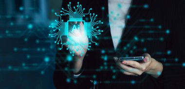 Ai technology. Digital transformation change management, internet of things. new technology bigdata and business process strategy, smart industry.