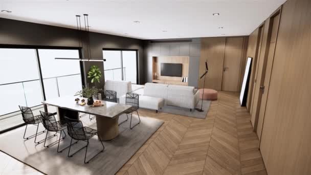Modern Dining Room Living Room Area Contemporary Living Room Design — Stockvideo