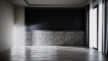 3D animasyon. Zaman atlaması için iç yapı inşa ediliyor. Yatak odası, Süreç modern lüks tarzı mobilya. Mobilyalarla dolu bir oda. mimari ve dekorasyon kavramı 4k video