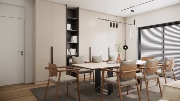 Contemporary Japandi Interior Design Apartment Stylish Interior White Living Room — Video