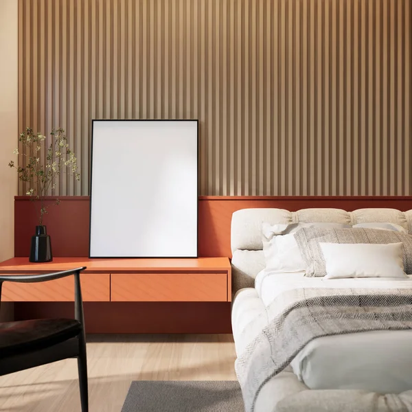 Modernes Schlafzimmerdesign Und Dekoration Darstellung — Stockfoto