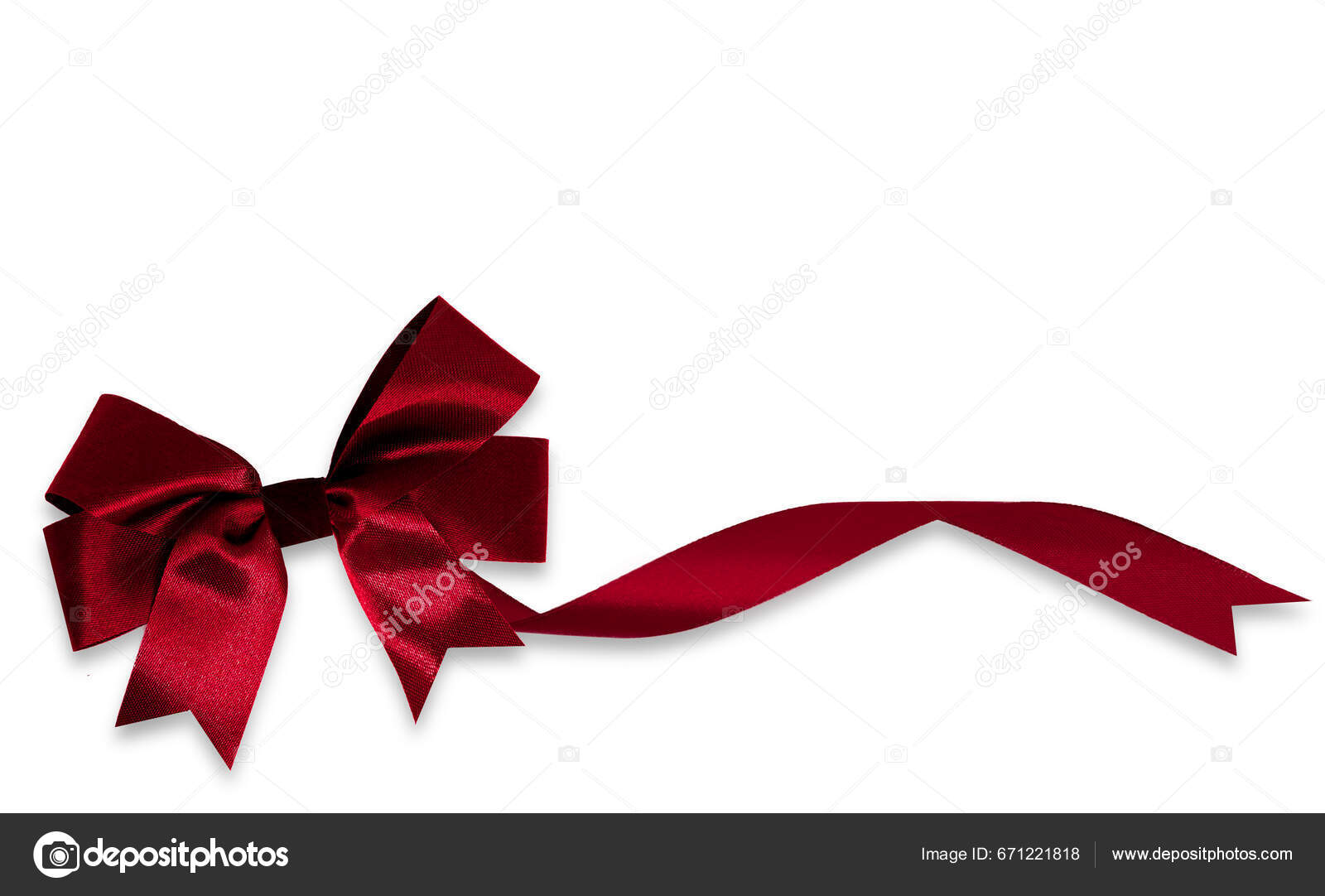 Big Green And Red Bows For Gift Wrapping Isolated On White
