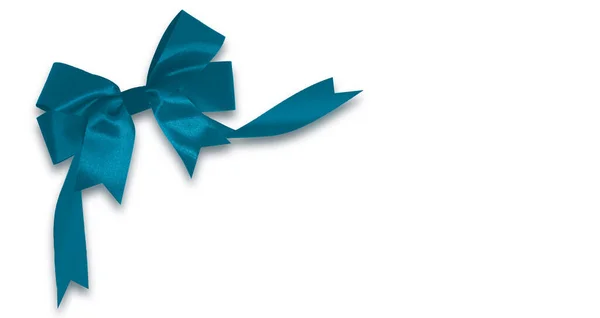 左上に青い弓が付いている青いリボン 透明で 白い背景 Pngイメージ — ストック写真