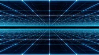 Dijital bir çevreyi ya da siber evreni gösteren mavi tonlarda parlayan bir kablo tüneli. Bilimkurgu görselleri, teknik arayüzler veya sanal simülasyonlar için harika..