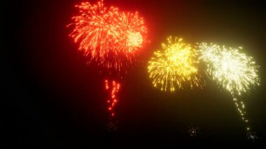 Havai fişek kutlaması, Renkli Havai fişek 4K 3D görüntüleme