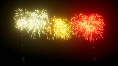Kırmızı ve Altın Havai fişek kutlamaları, Havai fişek 4K 3D görüntüleme