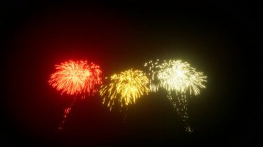 Kırmızı ve Altın Havai fişek gösterisi, Havai fişek 4K 3D görüntüleme