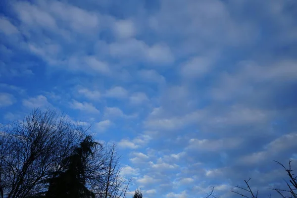 Beautiful cloudy sky in February. Berlin, Germany