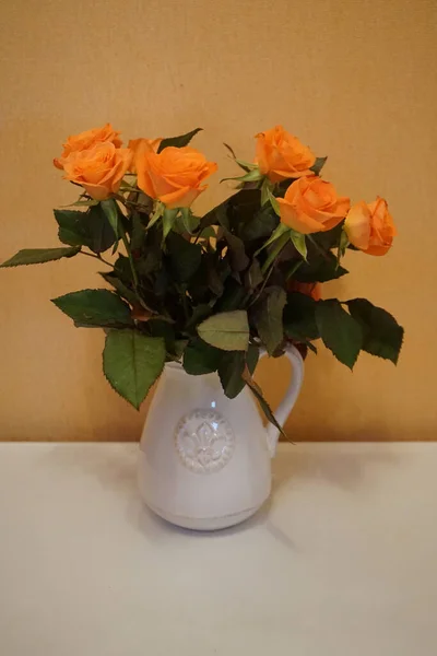 Stock image Still life with a bouquet of orange roses. Berlin, Germany