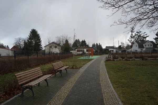 Desportos Infantis Parque Infantil Ulmen Spielplatz Área Recreação Berliners 12621 — Fotografia de Stock