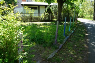 Multi-colored roadblocks symbolizing LGBT+ communities. Berlin, Germany 