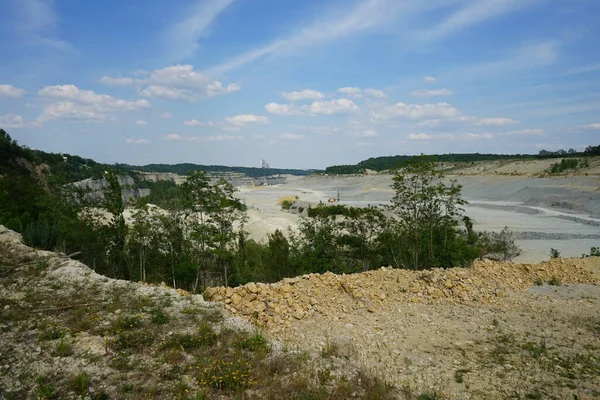 Open Limestone Pit Mine Former Heinitzsee Lake Ruedersdorf Berlin Germany — Stock Photo, Image