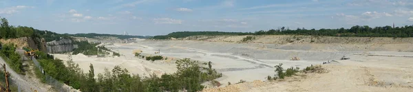 Photo Panorama Open Limestone Pit Mine Former Heinitzsee Lake Ruedersdorf — Stock Photo, Image