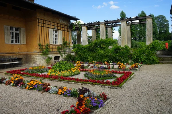 Roman Baths Situated Northeast Charlottenhof Palace Sanssouci Park Potsdam Reflect — Stock Photo, Image