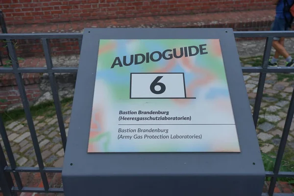 Audio guide is located near the attraction in the Spandau Citadel, German: Zitadelle Spandau. An audio tour or audio guide provides a recorded spoken commentary to a visitor attraction. Berlin, Germany