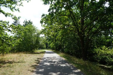 Wuhle nehri üzerindeki yaya köprüsü. Berlin, Almanya