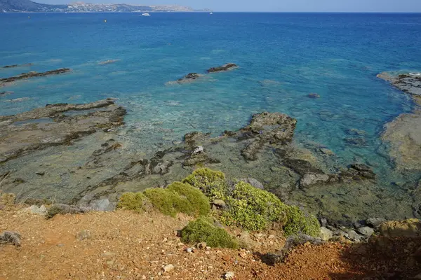 Schöne Landschaft Der Küste Der Insel Rhodos Mit Mediterraner Vegetation — Stockfoto