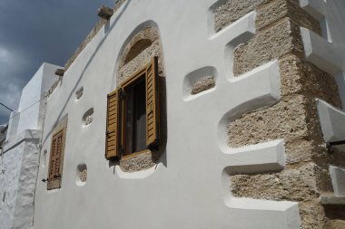 Architecture and original way of life in the ancient Lardos Village. Lardos is a Greek village at the eastern part of the island of Rhodes, South Aegean region, Greece clipart