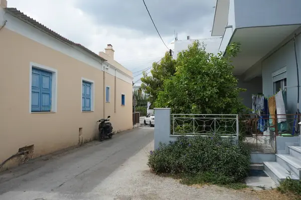 Antik Lardos Köyü 'nde mimarlık ve orijinal yaşam biçimi. Lardos, Yunanistan 'ın Güney Ege bölgesinin Rodos adasının doğu kesiminde bir Yunan köyüdür.