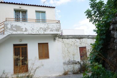 Antik Lardos Köyü 'nde mimarlık ve orijinal yaşam biçimi. Lardos, Yunanistan 'ın Güney Ege bölgesinin Rodos adasının doğu kesiminde bir Yunan köyüdür.